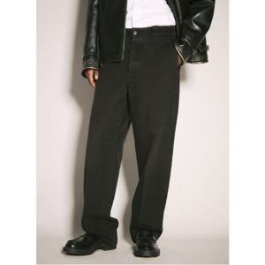 25 FW 프라다 메탈 로고 패치 오버 다이 데님 진 블랙 GEP272 142D F0631