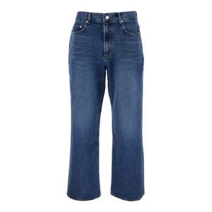 DUNST 데님 맨의 뒷면에 로고 패치가 있는 블루 파이브 포켓 진 UDPA5A301B2BLUE