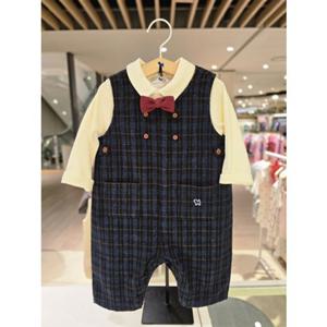 [블루독베이비] 25 FW(NY)멀티체크 세트형 우주복(45A1360104) 백일 돌 조카 선물 정장 이모 출산 (45A1360