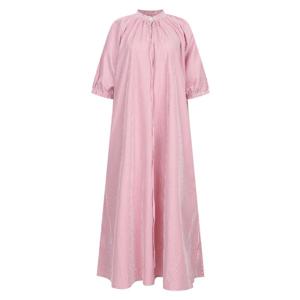 샵앤) 여성 차이나카라 스트라이프 루즈핏 반팔 롱 원피스 PIC-WDR-20736-레드