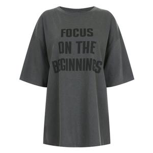 샵앤) 국산 여성 비기닝즈 레터링 루즈핏 면 반팔 티 MER-WSH-20713-차콜