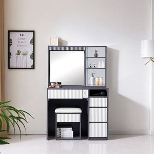 HZ345 템바보드 LED화장대 세트(의자포함) 4colors