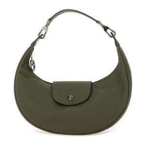 롱샴 올리브 그린 커브드 플랩 숄더 백 10316 987549