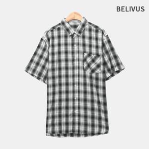 [빌리버스]빌리버스 남자 체크 셔츠 반팔 여름 남방 BBI108