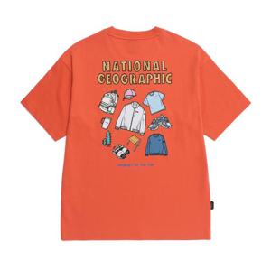 내셔널지오그래픽 N253UTS902 세미오버핏 그래픽 반팔티 L/ORANGE