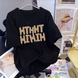 바운스 코드 프린팅 오버핏 반팔티 SD-250411