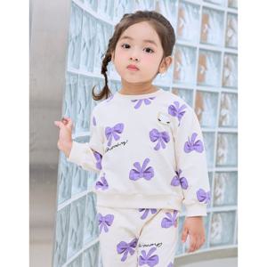 [프랜치켓] 여아가을티셔츠 아이보리 리본 맨투맨 Q54DDT210W2