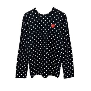 여성 플레이 꼼데가르송 폴카 도트 티셔츠 블랙 AZ-T165-051-1