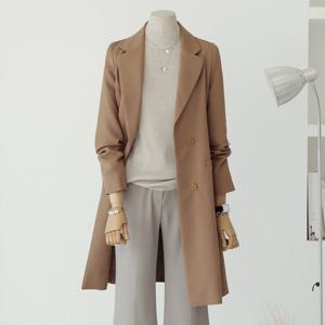 [커스텀에이블] *빠른배송* [55~66]심플 페미닌 테일러드 카라 롱 자켓_T2508JK901C