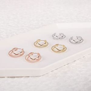 시후주얼리 쓰리써클 스타 귀걸이 EB881E 로즈골드귀걸이 골드귀걸이 화이트골드귀걸이 은침귀걸이 캐쥬얼귀걸이 큐빅지르코니아 드레스귀걸이