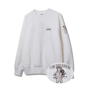 [지프]JP1TSU842 지프 아플리케 캠프곰 맨투맨 2024년 화이트 티