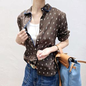 [헤레이스]자수 미닛 블라우스_YMSH25FW012