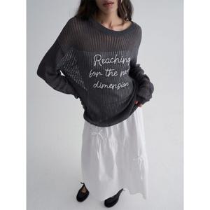 (355851LY34) [에잇세컨즈] 체인 레터링 풀오버  애쉬