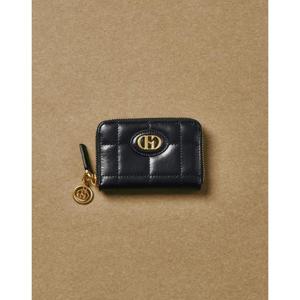 [헤지스]블랙 퀼팅 가죽 지퍼 카드지갑 동전수납 HIHO5F755BK
