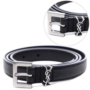 [생 로랑]25SS 남성 모노그램 스퀘어 슬림 벨트  612616 BRM0E 1000 25S