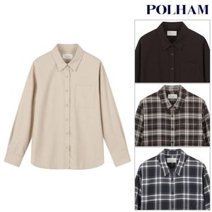 폴햄  여성 플란넬 루즈핏 셔츠(PHF4WC2013)