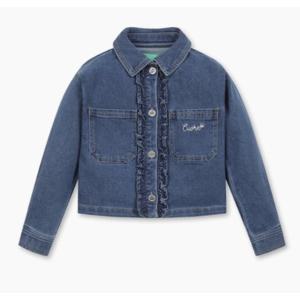 [베네통키즈25FW-프릴 데님 자켓/QAJK04541