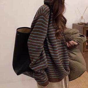 [폴앤폴]민트앤초코 스트라이프 후드 니트 ES-4012