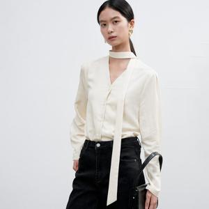 WOMAN 브이넥 타이 블라우스 [2COL] / WBE3L03503