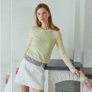 레이어드 셔링 티셔츠 OW4AE8130