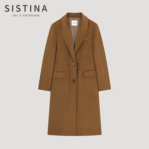 [SISTINA] 인기 울 캐시미어 피크드 칼라 핸드메이드 코트_AWHCTO41040_CA