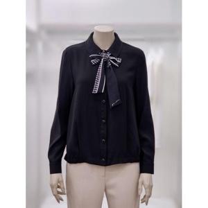 프렐린 세이브존02 블랙 타이 셔츠블라우스 RBB253012