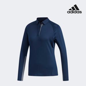 아디다스골프 여성 슬리브 포인트 긴팔 폴로 티셔츠 네이비 ED1676