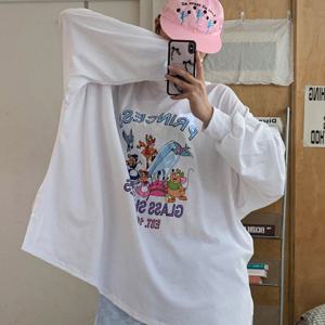 나야홍 / 빅사이즈 509 작은동물들긴팔롱티셔츠 DGBV229