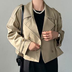 나야홍 / 빅사이즈 509 감성트렌치숏기장자켓 DRAV235