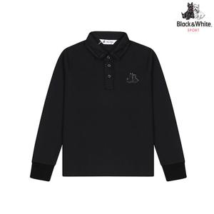 [블랙앤화이트] 여성 스모킹 니트 소매 카라 티셔츠 9315LBJP_BLACK