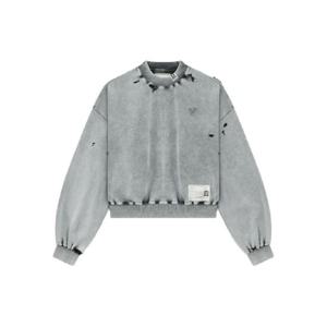 메종미하라야스히로 디스트레스드 로고 스웨트셔츠 B15PO572