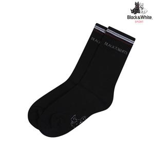[블랙앤화이트] 남성 라인배색 중목 양말 8115GXSC_BLACK