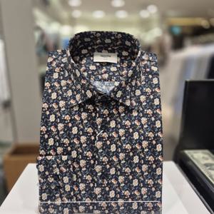 [레노마셔츠] 엘래강스 스판 플라워 일반핏 긴소매RPFSG1076네이비