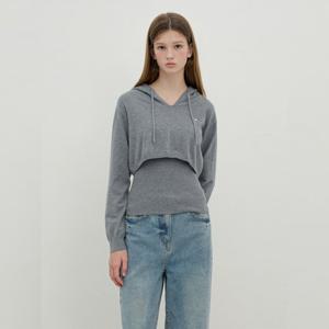 [올리브데올리브]후드볼레로 슬리브리스 탑세트 풀오버 OE5AP873