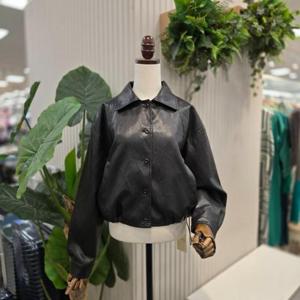 스테파니 HC05 베이직숏카라스트링레더자켓 A25JK5312