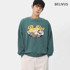 빌리버스 남자 맨투맨 긴팔 프린팅 코튼 오버핏 피그먼트 티셔츠 BPT094