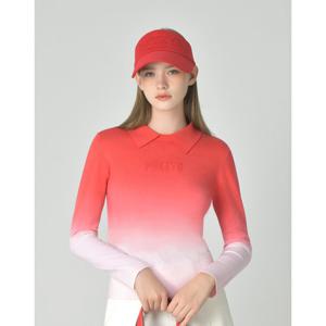 헤지스 골프 여성 25FW 핑크 여성 그라데이션 홑겹 니트 HWSW5D713P1