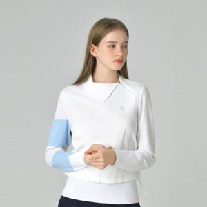 헤지스골프 BEST 여성 변형 넥 하이브리드 니트(HWSW5C616OW)