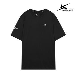 [코몽트]남성 와펜 라운드 반팔 티셔츠블랙 K22MR0307-BK