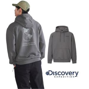 디스커버리 2025F W 겨울 [DXHD55056GRD] 남여공용 아웃도어 백그래픽 기모 후드티