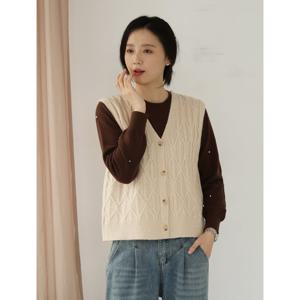 [웬디즈갤러리]아이보 피셔 니트 조끼 /여유핏 레이어드 TKN109