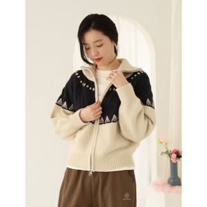 [웬디즈갤러리]지니 배색 집업 가디건 /여유핏 데일리룩 TCD106