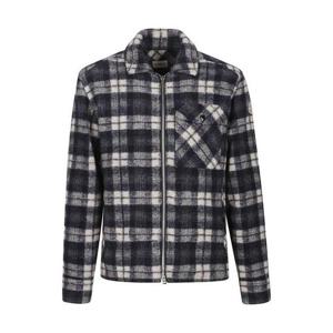 25 FW 몽클레어 로고 패치 지퍼업 포켓 타탄 셔츠 K20912F0001989B55