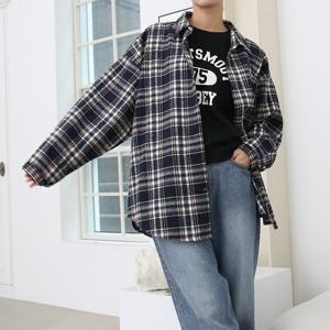 나야홍 / 빅사이즈 510 데일리체크패턴카라셔츠 DLYQ205