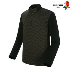 [마코] (남성)패턴 배색 반집업 티셔츠_MMM4TH64