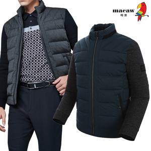 [마코] (남성)소매 니트 포인트 구스다운 점퍼_MMM4DJ02