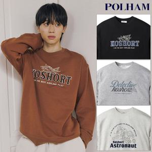 폴햄  공용 코숏 플리스 그래픽 맨투맨 티셔츠(PHF4TR1010)