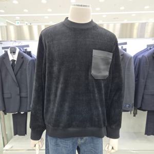 [앤드지]골조직 가죽 포켓 포인트 맨투맨 티 JBSF4TR1104 bk1