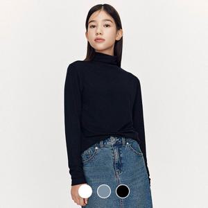 [지오다노주니어] 03325930 여아 터틀넥 긴팔 티셔츠