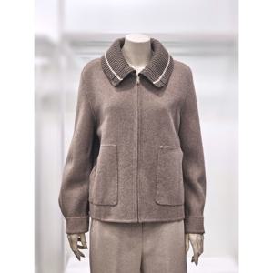 [프렐린]RJK254012 이중 니트 카라넥 모직 자켓